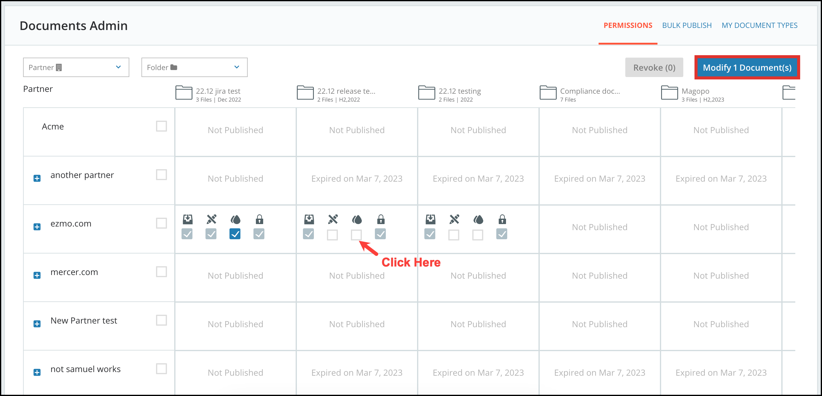 Permissions Matrix for Document Folders – CENTRL