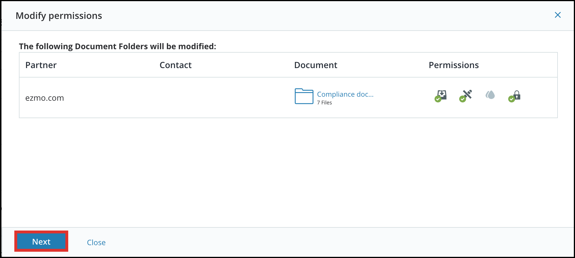 Permissions Matrix for Document Folders – CENTRL