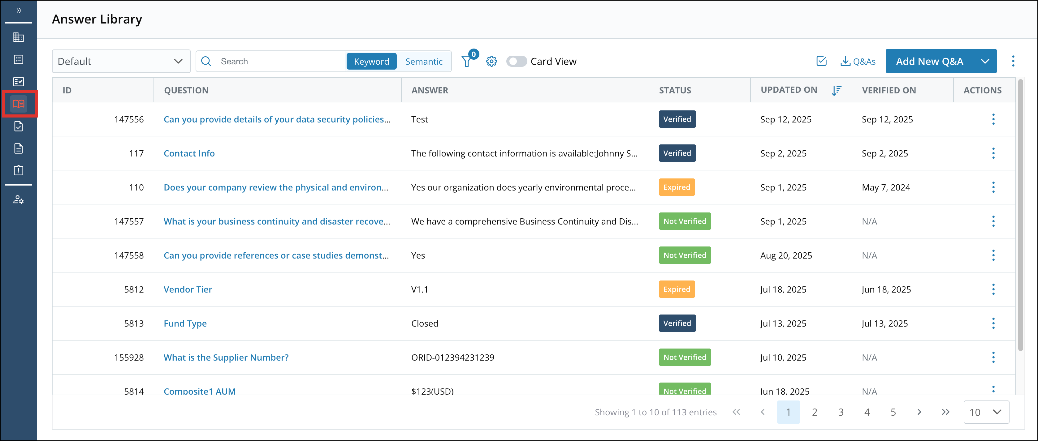 Answer Library Module/Answer Library