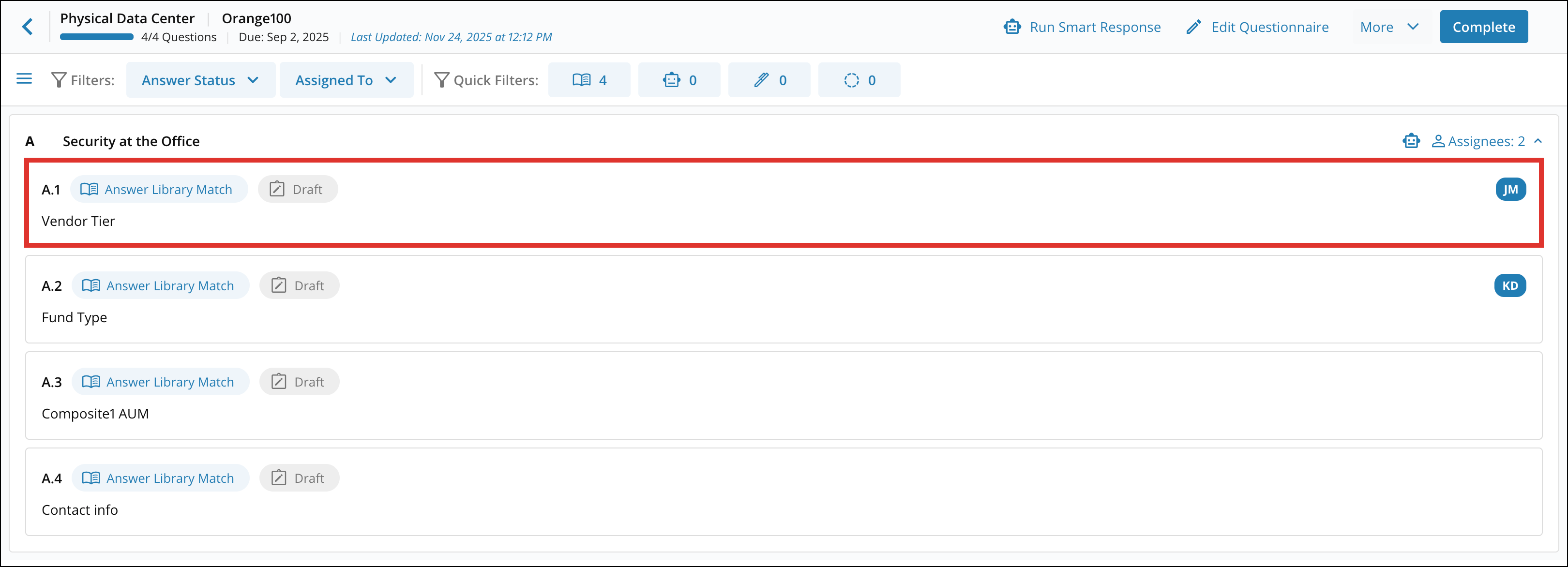 Answering Questionnaires 4[R360]