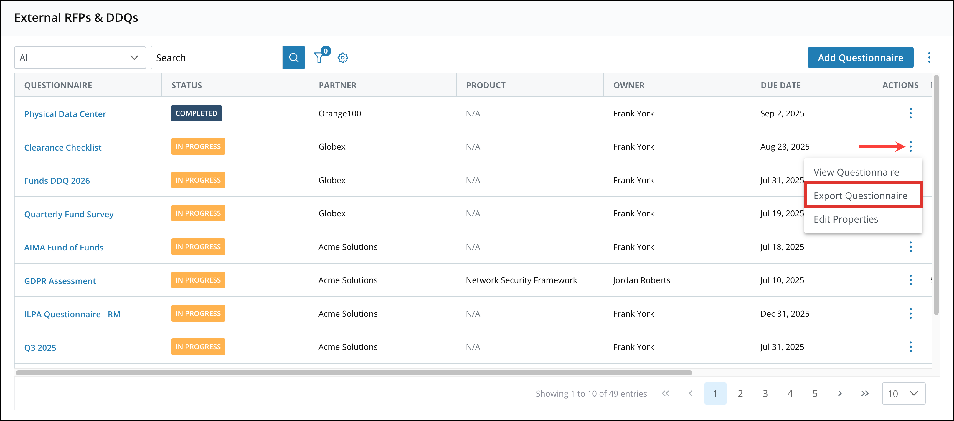 Adding and Managing Questionnaires 16[R360]
