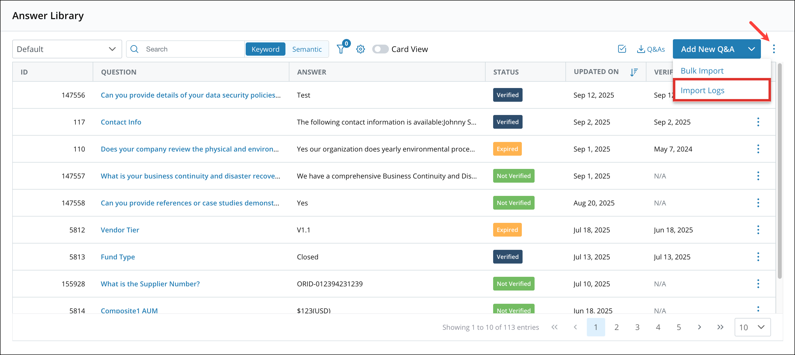 Bulk Import and Export Q&A Records 9[R360]