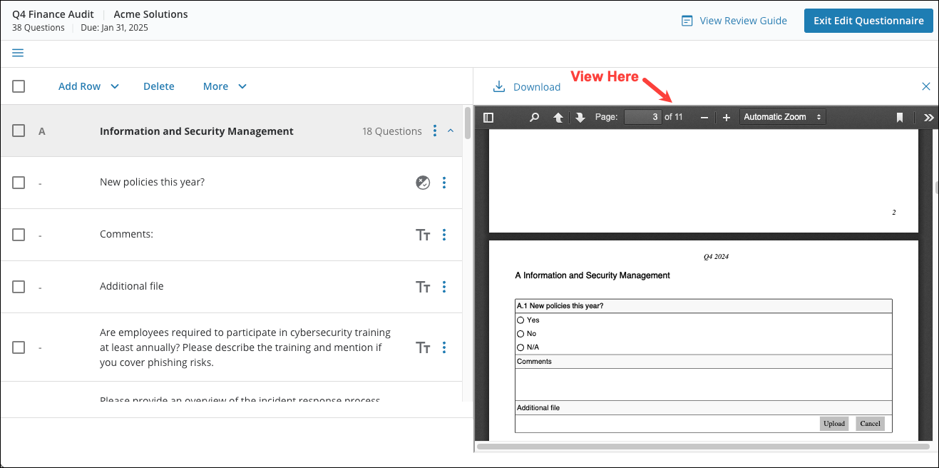 Adding and Managing Questionnaires 13[R360]