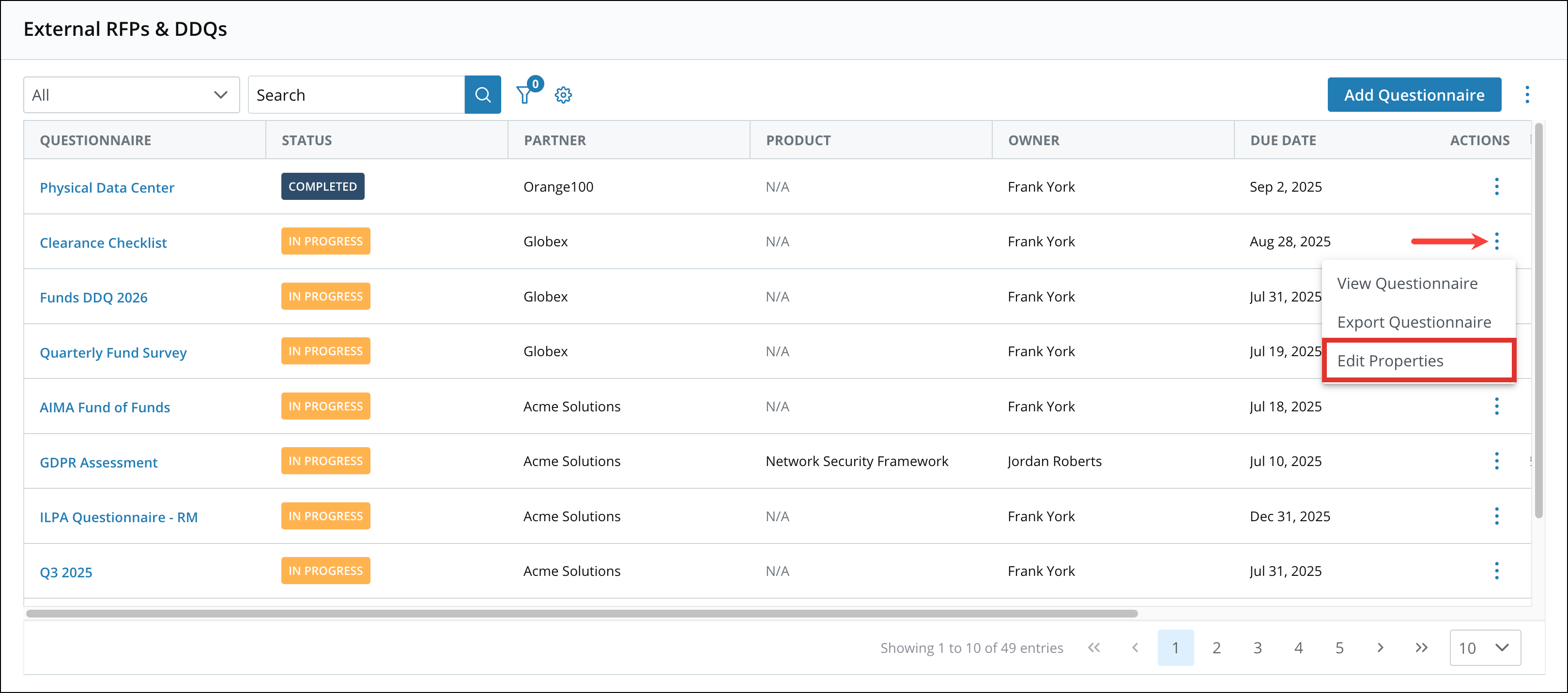 Adding and Managing Questionnaires 18[R360]