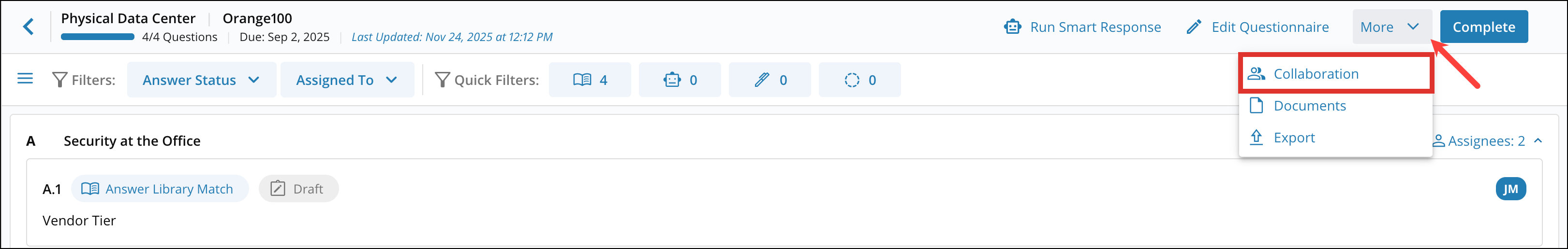 Answering Questionnaires: Options and Filters 7[R360]