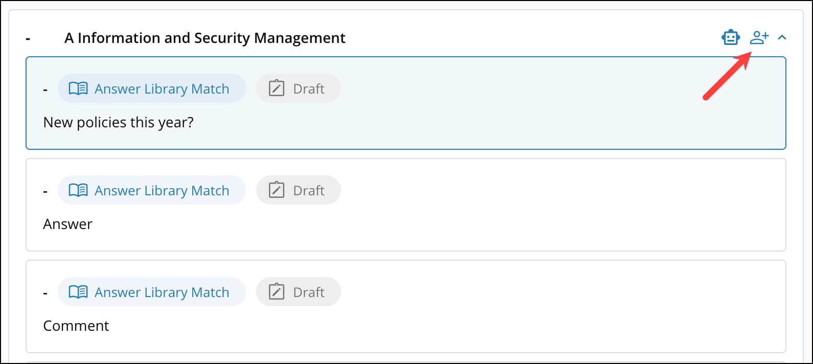Assigning Questions in External RFPs & DDQs 7[R360]