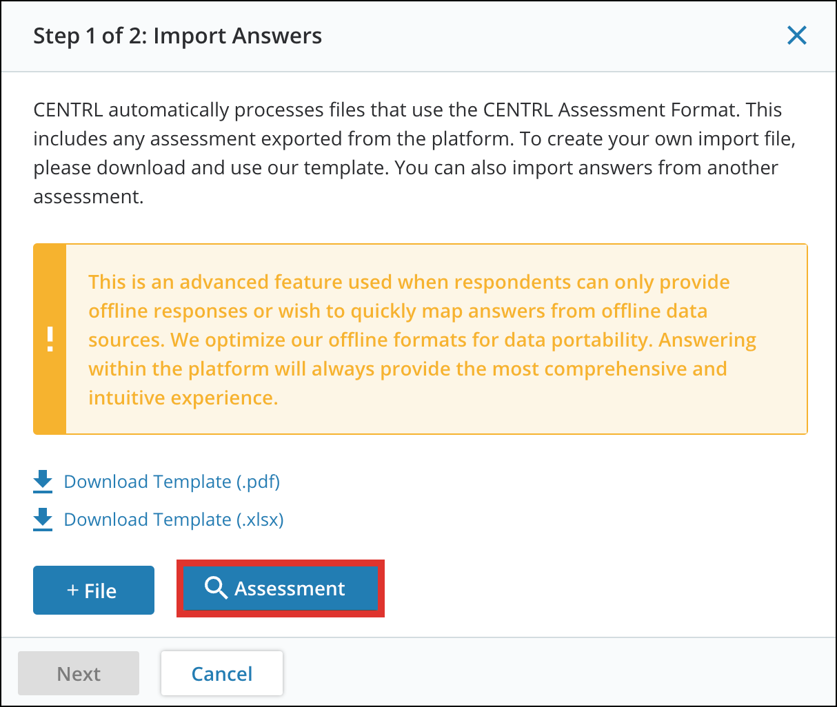 Import Offline Answers in an Assessment 10
