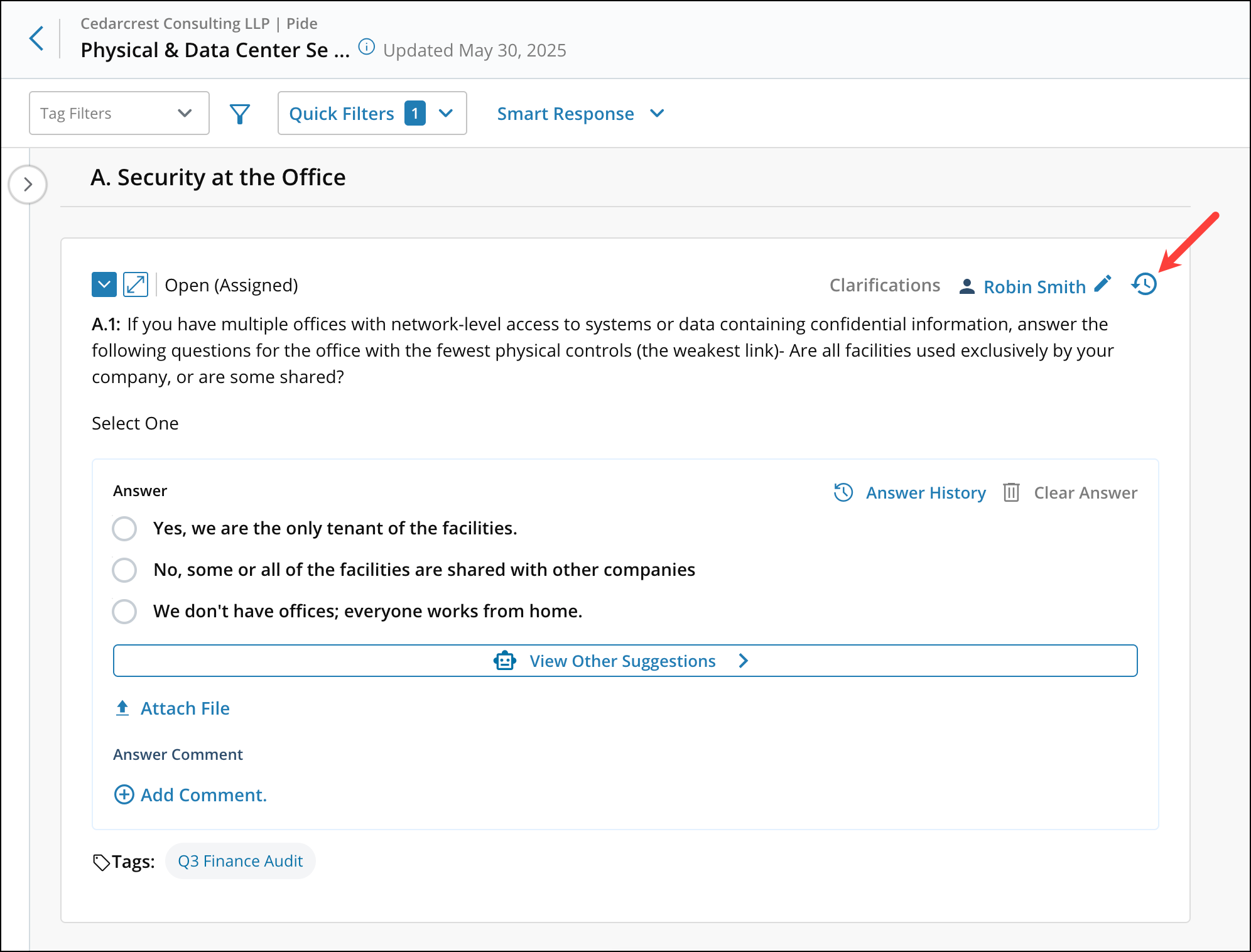 Question History When Answering 2[R360]