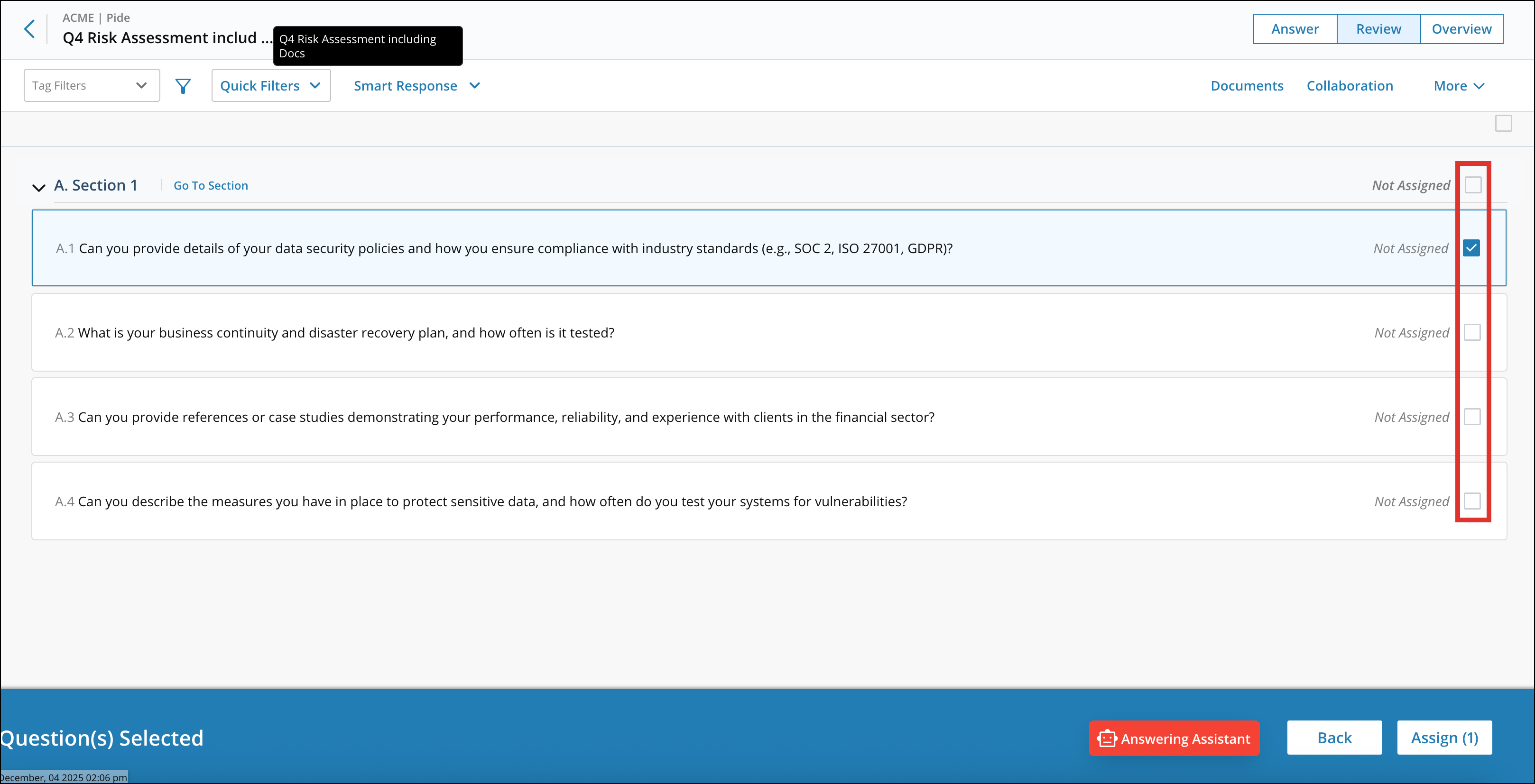 Bulk-assigning Questions 3[R360]