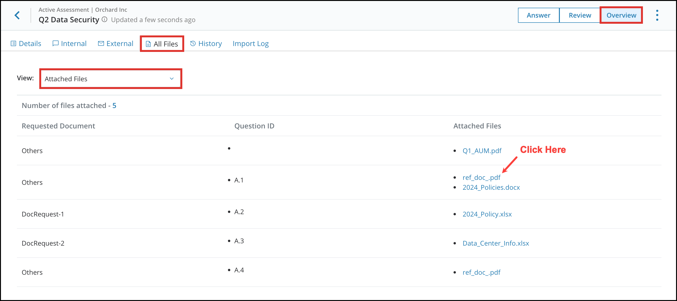 Viewing and Downloading All Files Attached to an Assessment 10[R360]