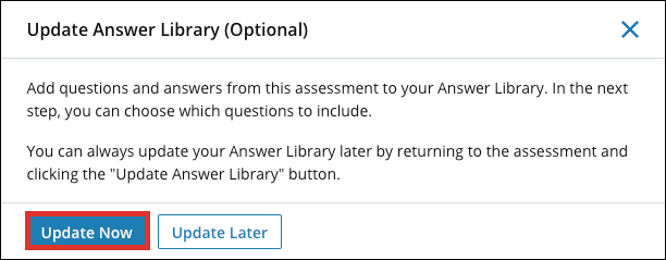 Adding Answers From an Assessment to the Answer Library 6 [R360]