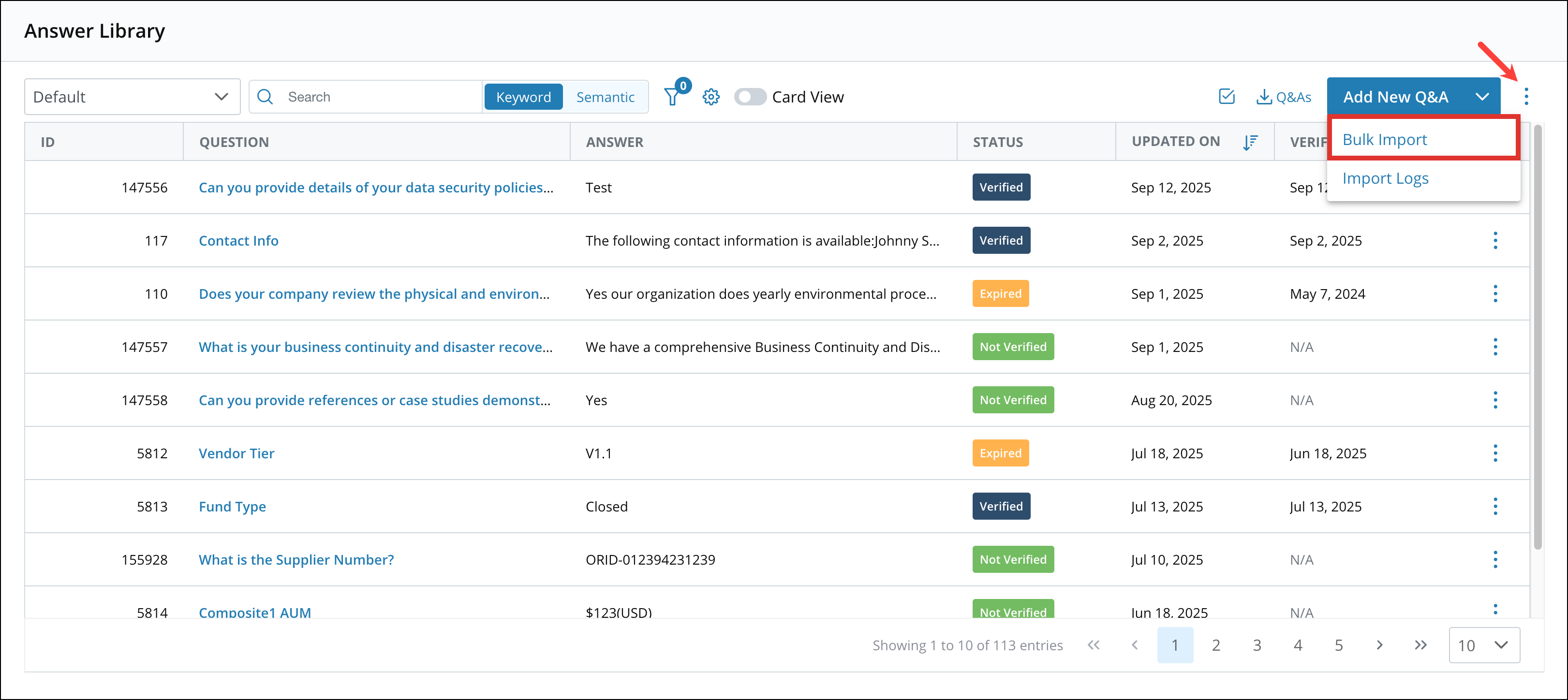 Bulk Import and Export Q&A Records 3[R360]