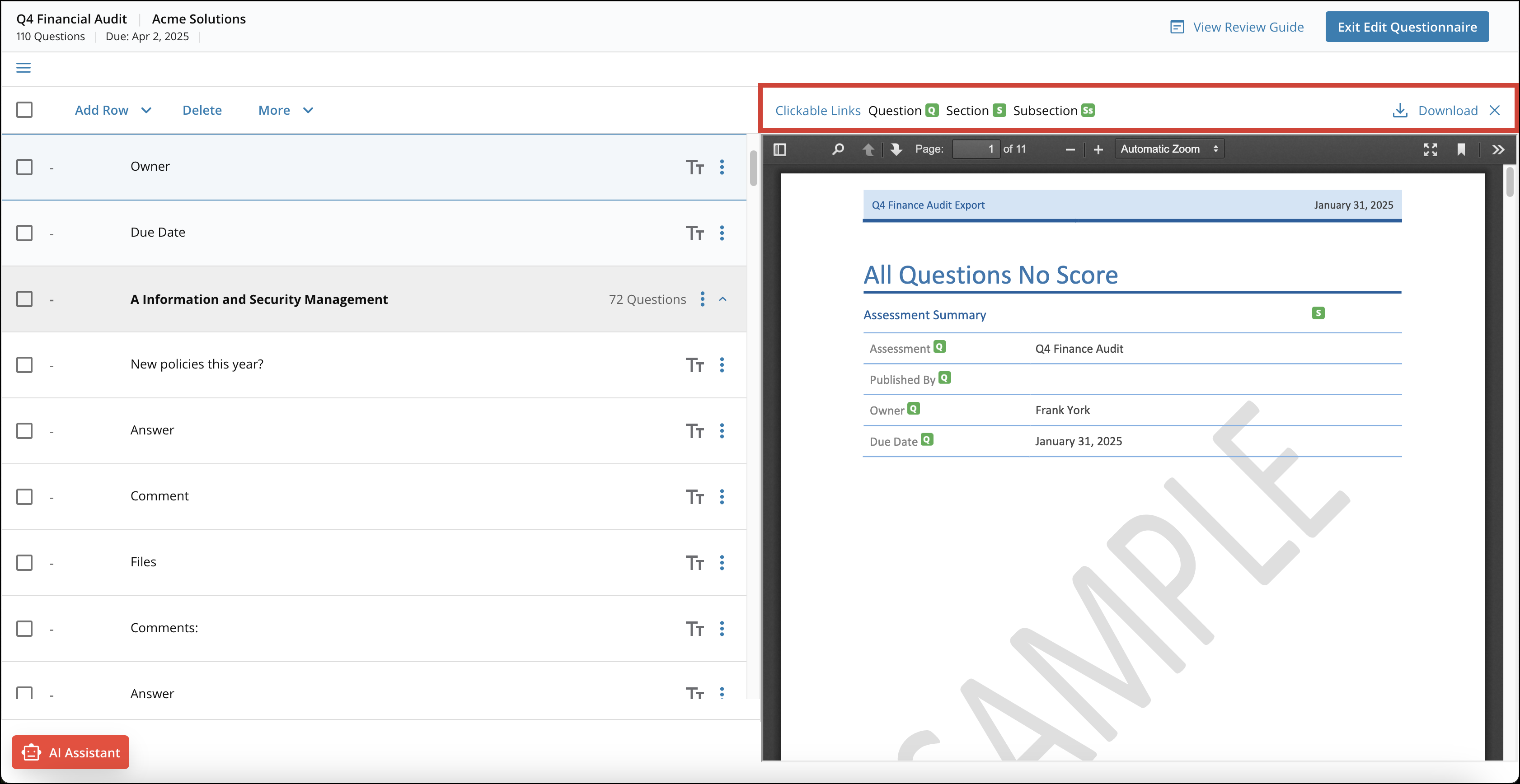 Adding and Managing Questionnaires 14[R360]