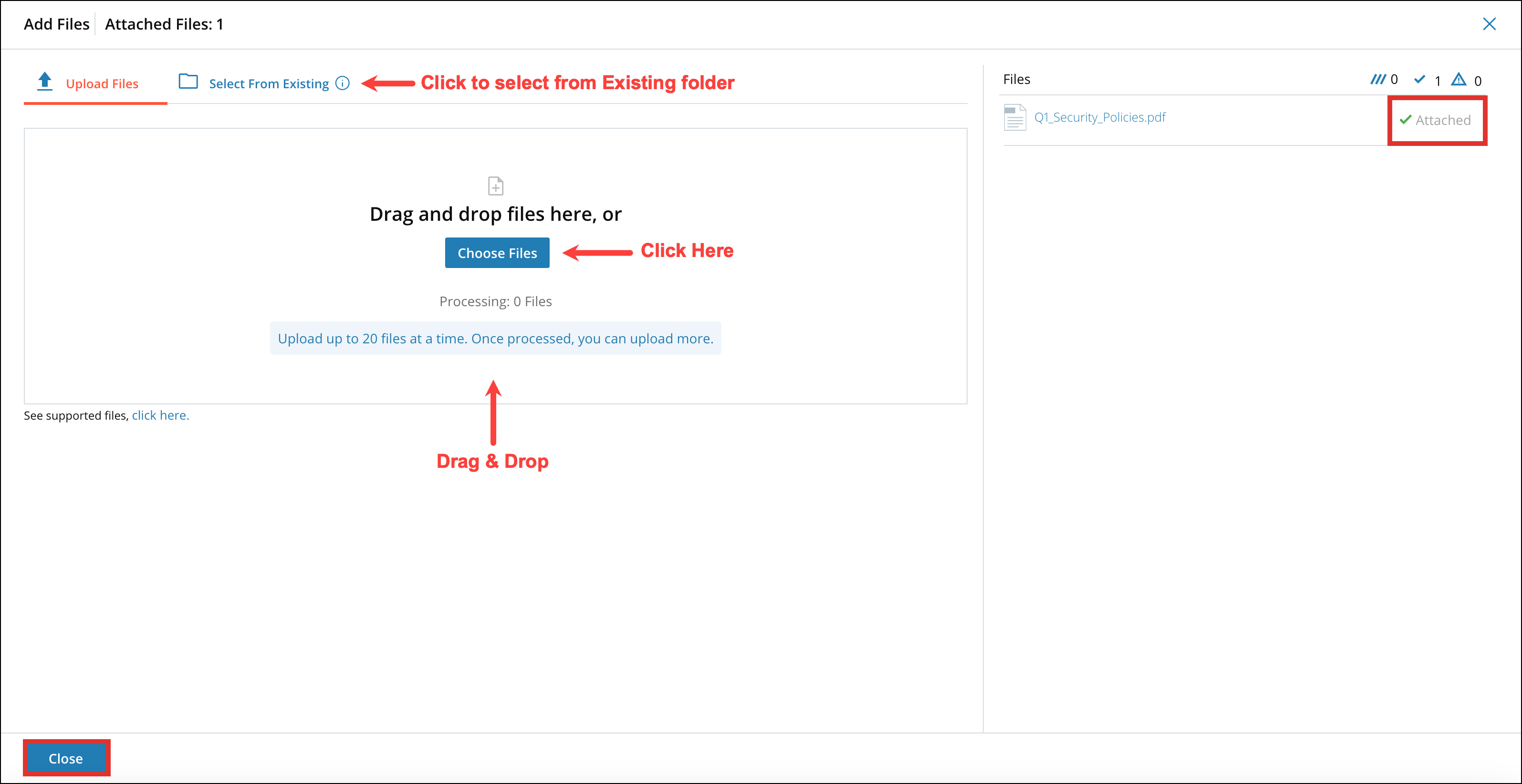 Document/File Upload window 2