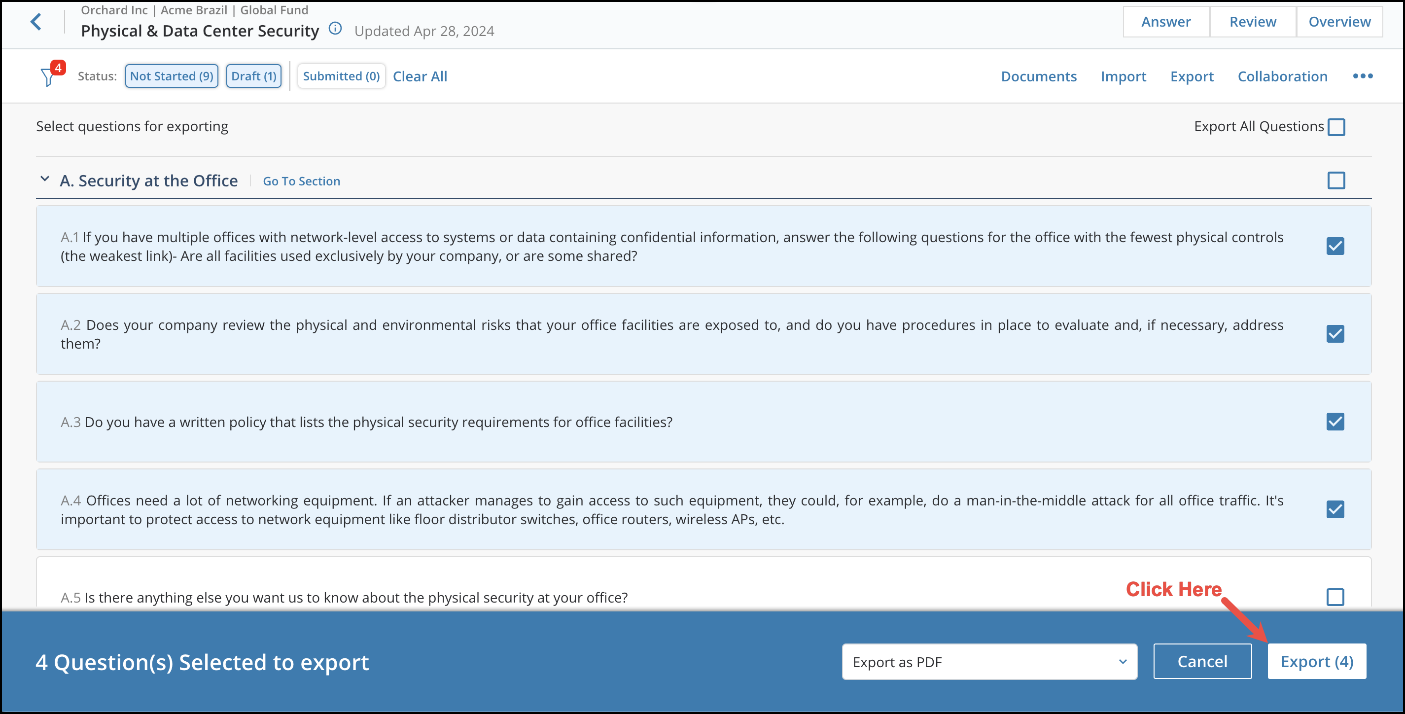 Export an Assessment for Offline Answering 5