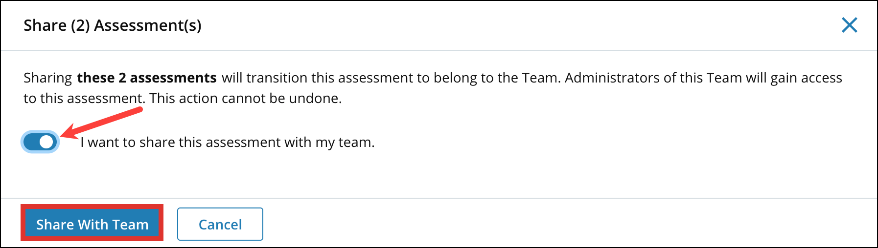 Sharing Assessments with Team 5[R360]