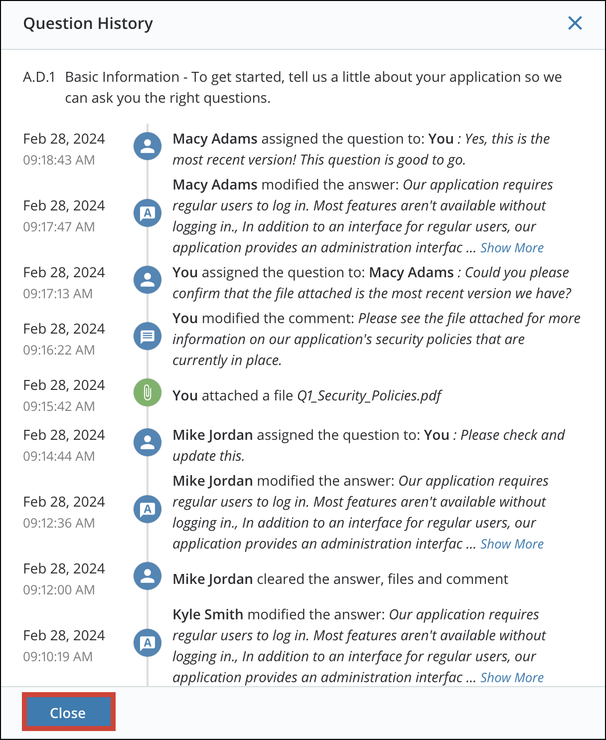 Question History When Answering 3[R360]