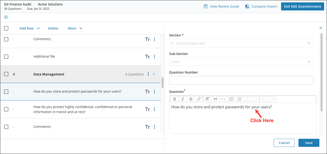 Edit Questionnaires 5[R360]