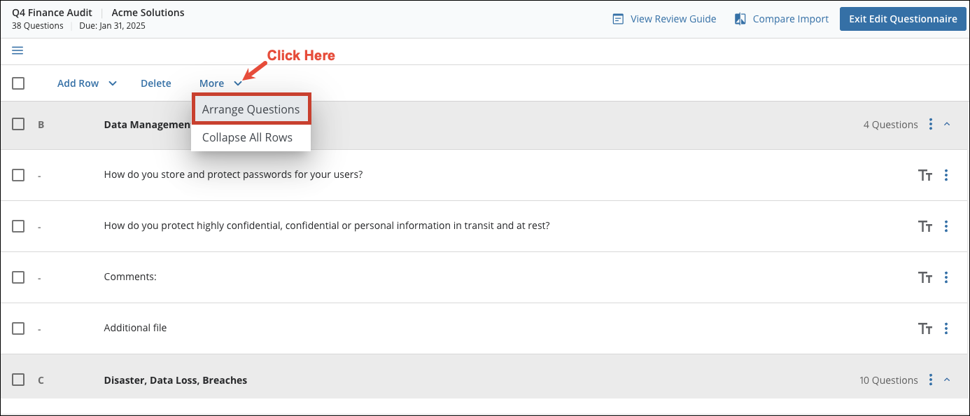 Edit Questionnaires 10[R360]