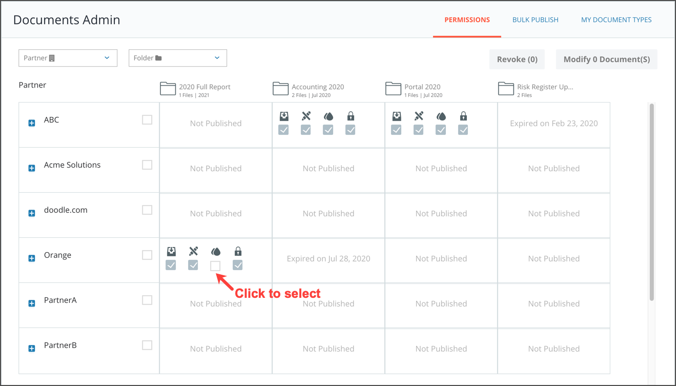 Permissions Matrix for Document Folders – CENTRL