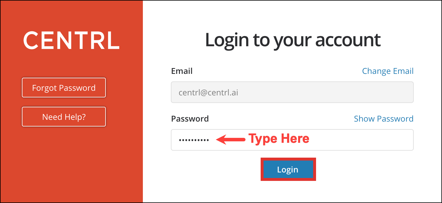 Logging Into CENTRL 2