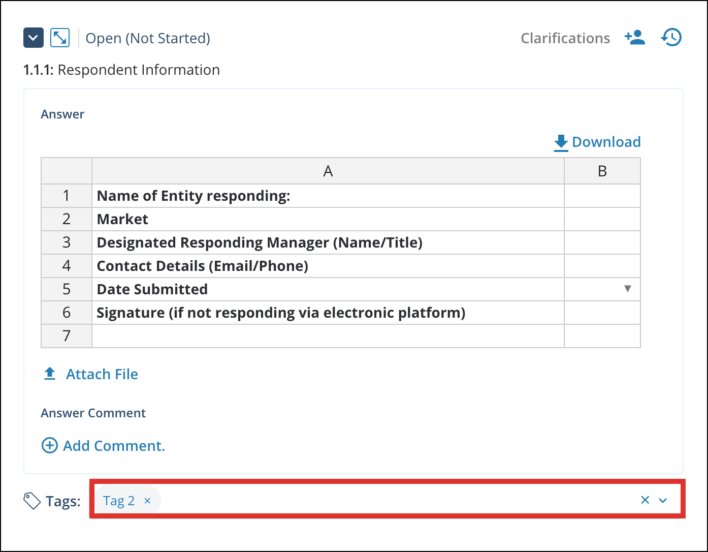 Question tags on Client Connect 3