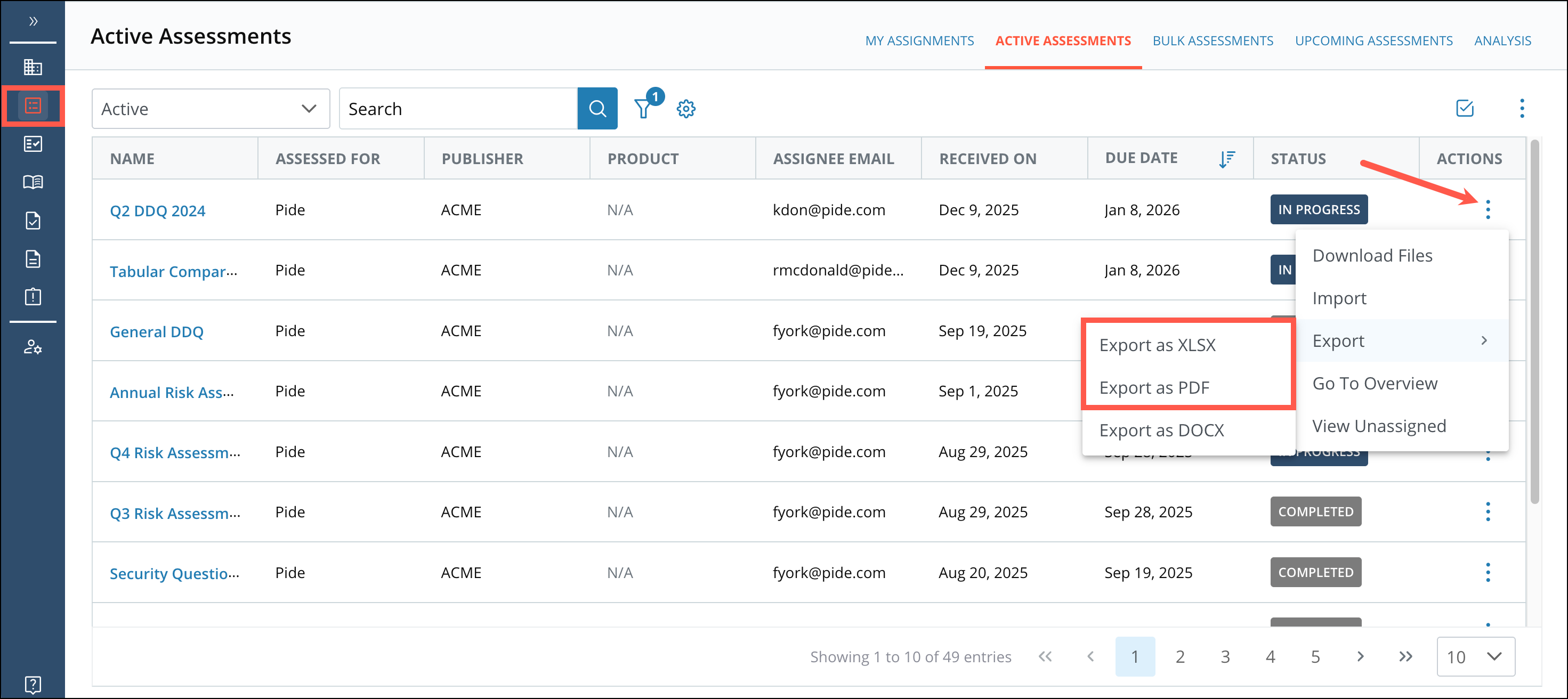 Export an Assessment for Offline Answering 1