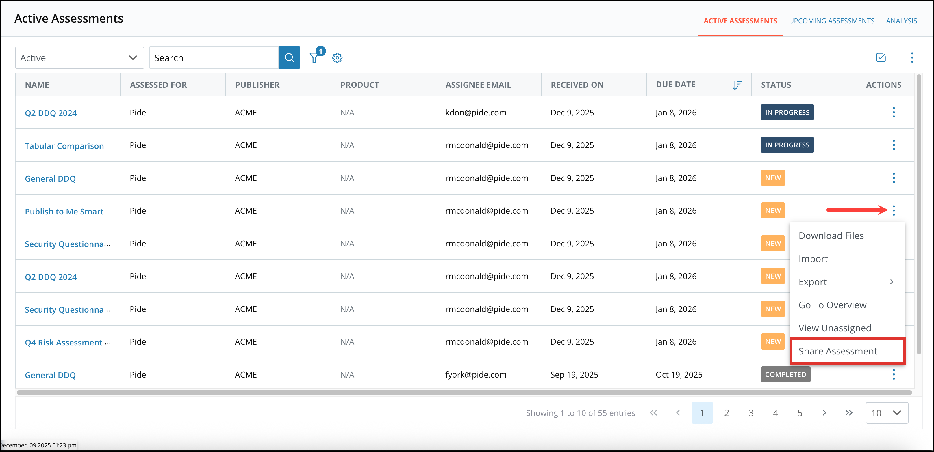 Sharing Assessments with Team 1[R360]
