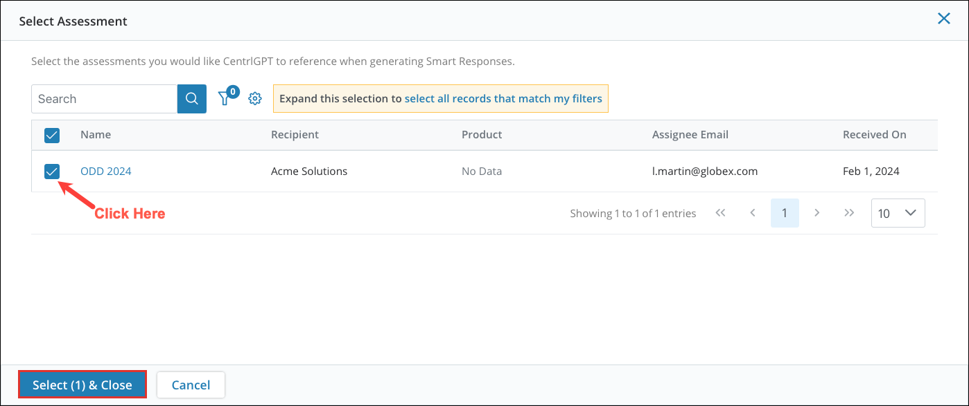 Auto Answering Selecting from Past Assessments [3] (R360)