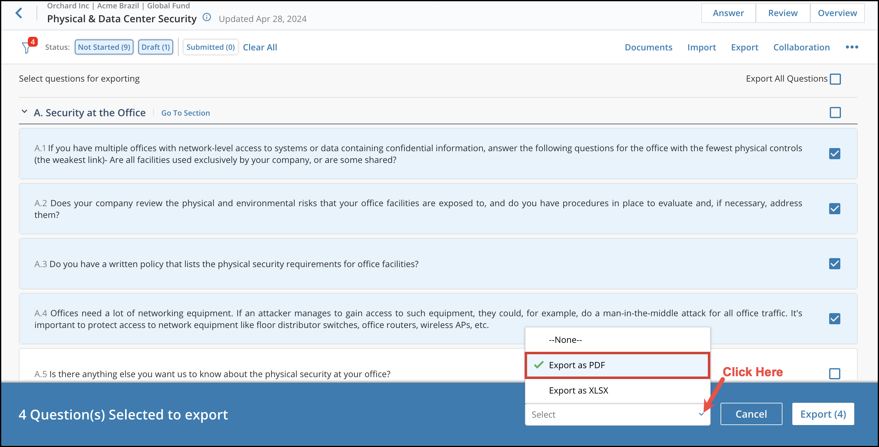 Export an Assessment for Offline Answering 4
