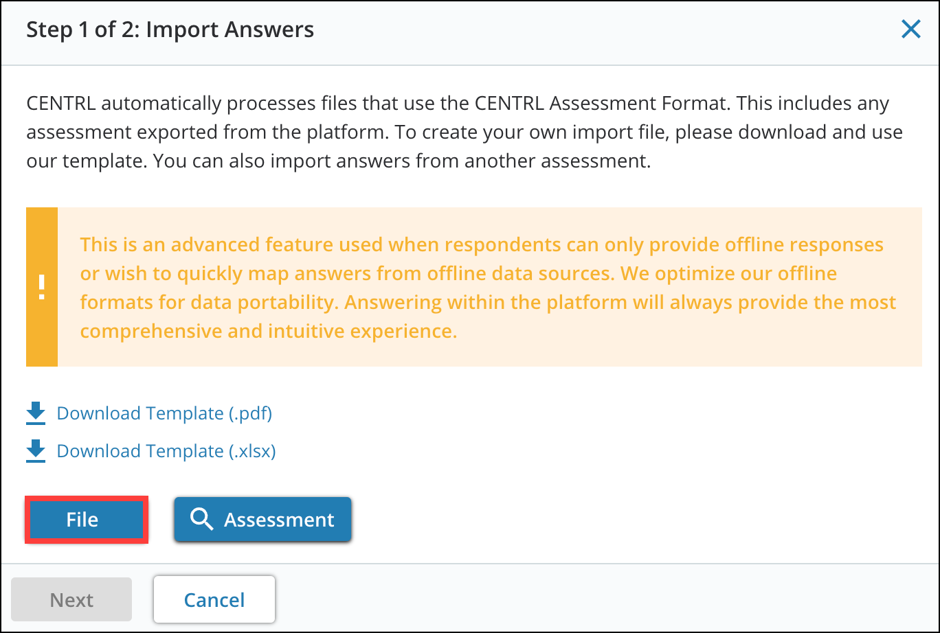 Import Offline Answers in an Assessment 7