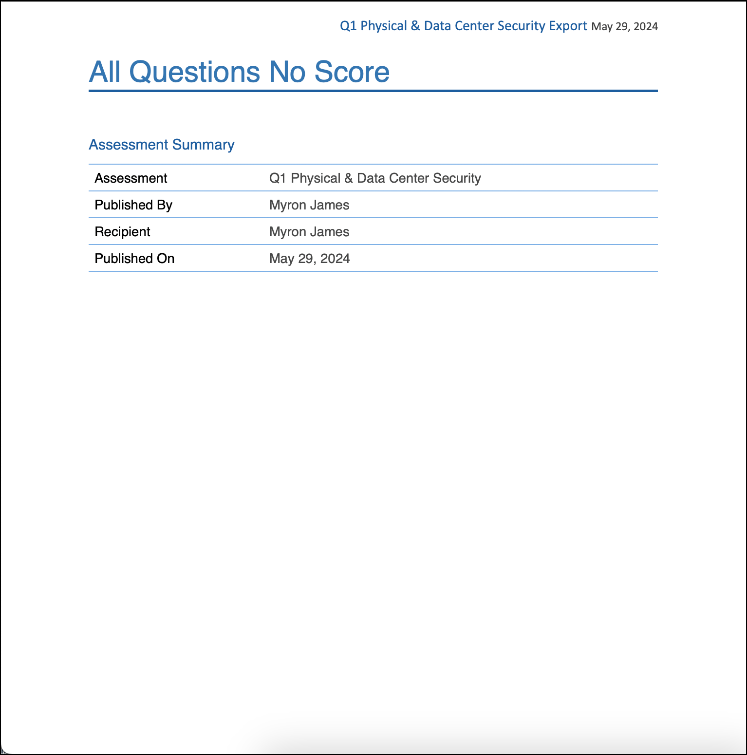 Exporting an Assessment in Word format 4[R360]