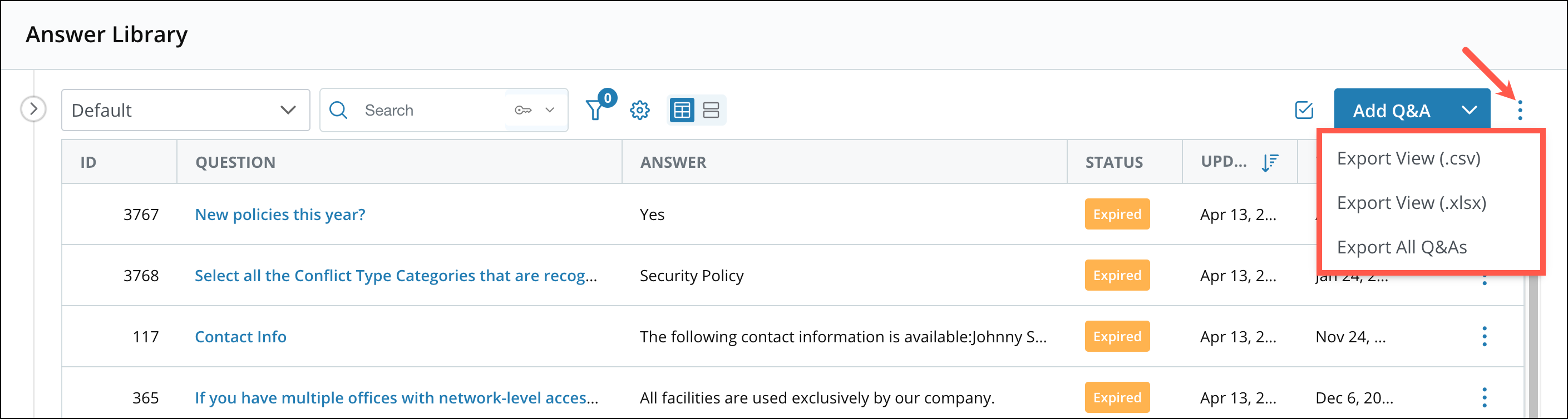 Bulk Import and Export Q&A Records 1